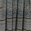 Sanskriti Vintage Sarees Grayish Blue Pure Crepe Floral Printed Sari 5+yd Fabric