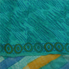 Sanskriti Vintage Sarees Blue 100%Pure Crepe Silk Printed Sari 5+yd Craft Fabric