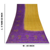 Sanskriti Vintage Sarees Purple & Yellow Pure Crepe Hand Beads Print Sari Fabric
