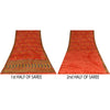 Sanskriti Vintage Sarees Reddish-Orange Pure Crepe Print Sari 6+yd Craft Fabric