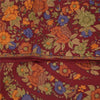 Sanskriti Vintage Sarees Dark Red Pure Crepe Silk Printed Sari 5+yd Craft Fabric