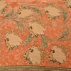 Sanskriti Vintage Sarees Peach Pure Crepe Silk Printed Sari 5+yd Craft Fabric