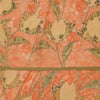 Sanskriti Vintage Sarees Peach Pure Crepe Silk Printed Sari 5+yd Craft Fabric
