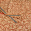 Sanskriti Vintage Sarees Orange Pure Crepe Silk Printed Sari 5+yd Craft Sustainable Fabric