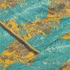 Sanskriti Vintage Sarees Blue & Yellow Pure Crepe Print Embroidered Sari Fabric
