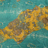 Sanskriti Vintage Sarees Blue & Yellow Pure Crepe Print Embroidered Sari Fabric