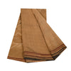 Sanskriti Vintage Sarees Brown Pure Crepe Embroidered Sari 5+yd Craft Fabric