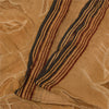 Sanskriti Vintage Sarees Brown Pure Crepe Embroidered Sari 5+yd Craft Fabric