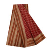 Sanskriti Vintage Sarees Dark Red Pure Crepe Silk Printed Sari 5+yd Craft Fabric