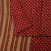 Sanskriti Vintage Sarees Dark Red Pure Crepe Silk Printed Sari 5+yd Craft Fabric