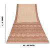 Sanskriti Vintage Sarees Peach 100%Pure Crepe Silk Printed Sari 6yd Craft Fabric