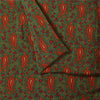 Sanskriti Vintage Sarees Green Pure Crepe Silk Printed Sari 5+yd Craft Fabric