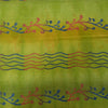 Sanskriti Vintage Sarees Green Pure Crepe Silk Printed Sari 5+yd Craft Fabric