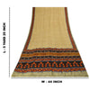 Sanskriti Vintage Sarees Cream Pure Crepe Silk Printed Sari 5+yd Craft Fabric