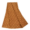 Sanskriti Vintage Sarees Orange Pure Crepe Silk Printed Sari 5+yd Craft Fabric