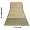 Sanskriti Vintage Sarees Ivory Pure Crepe Silk Printed Sari 5+yd Craft Fabric
