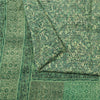 Sanskriti Vintage Sarees Green Pure Crepe Silk Printed Sari 5+yd Craft Fabric