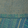 Sanskriti Vintage Sarees Pure Crepe Ivory & Blue Printed Sari 5+yd Craft Fabric
