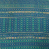Sanskriti Vintage Sarees Pure Crepe Ivory & Blue Printed Sari 5+yd Craft Fabric