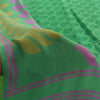Sanskriti Vintage Sarees Green Pure Crepe Silk Printed Sari 5+yd Craft Fabric