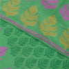 Sanskriti Vintage Sarees Green Pure Crepe Silk Printed Sari 5+yd Craft Fabric