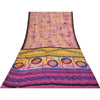 Sanskriti Vintage Sarees Pink Pure Crepe Geometric Print Sari 5+yd Craft Fabric