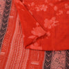 Sanskriti Vintage Sarees Red IndiaPure Crepe Silk Printed Sari 5+yd Craft Fabric
