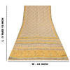 Sanskriti Vintage Sarees Gray 100%Pure Crepe Silk Printed Sari 5+yd Craft Fabric