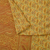 Sanskriti Vintage Sarees Yellow Pure Crepe Silk Printed Sari 5+yd Craft Fabric