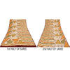 Sanskriti Vintage Sarees 100% Pure Crepe Silk Printed Sari 5+yd Craft Fabric