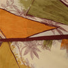 Sanskriti Vintage Sarees 100% Pure Crepe Silk Printed Sari 5+yd Craft Fabric