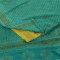 Sanskriti Vintage Sarees Hand Block Print Pure Crepe Silk Sari 5+yd Craft Fabric