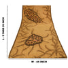 Sanskriti Vintage Sarees Saffron Pure Crepe Silk Printed Sari 5+yd Craft Fabric