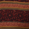 Sanskriti Vintage Sarier Sort &amp; Orange Ren Crepe Print Sari 5+ yards Håndværksstof