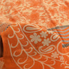 Sanskriti Vintage Sarees Orange Pure Crepe Silk Printed Sari 5+yd Craft Fabric