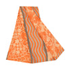 Sanskriti Vintage Sarees Orange Pure Crepe Silk Printed Sari 5+yd Craft Fabric