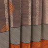 Sanskriti Vintage Sarees Brown 100% Pure Crepe Geometric Print Sari 5+yd Fabric