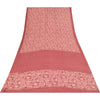 Sanskriti Vintage Sarees Pink Pure Crepe Silk Printed Sari 5+yd Craft Fabric