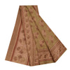 Sanskriti Vintage Sarees Green Pure Crepe Silk Printed Sari 5+yd Craft Fabric
