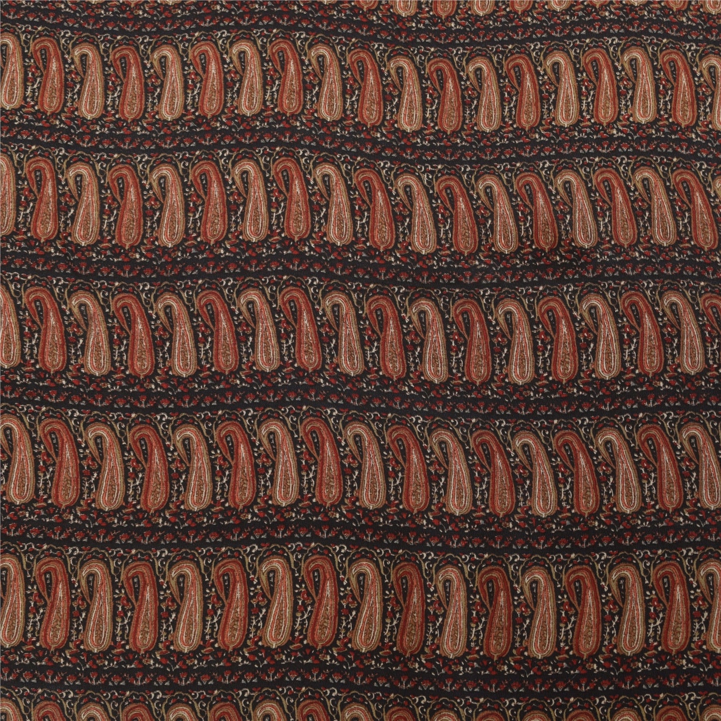 Sanskriti Vintage Sarier Elfenben Ren Crepe Silke Trykt Sari 5+ yard Håndværksstof