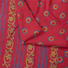 Sanskriti Vintage Sarees PinkPure Crepe Silk Circle Print Sari 6+yd Craft Fabric