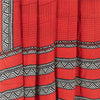 Sanskriti Vintage Sarees Red Pure Crepe Geometric Printed Sari 6+yd Craft Fabric