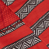 Sanskriti Vintage Sarees Red Pure Crepe Geometric Printed Sari 6+yd Craft Fabric