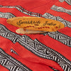 Sanskriti Vintage Sarees Red Pure Crepe Geometric Printed Sari 6+yd Craft Fabric