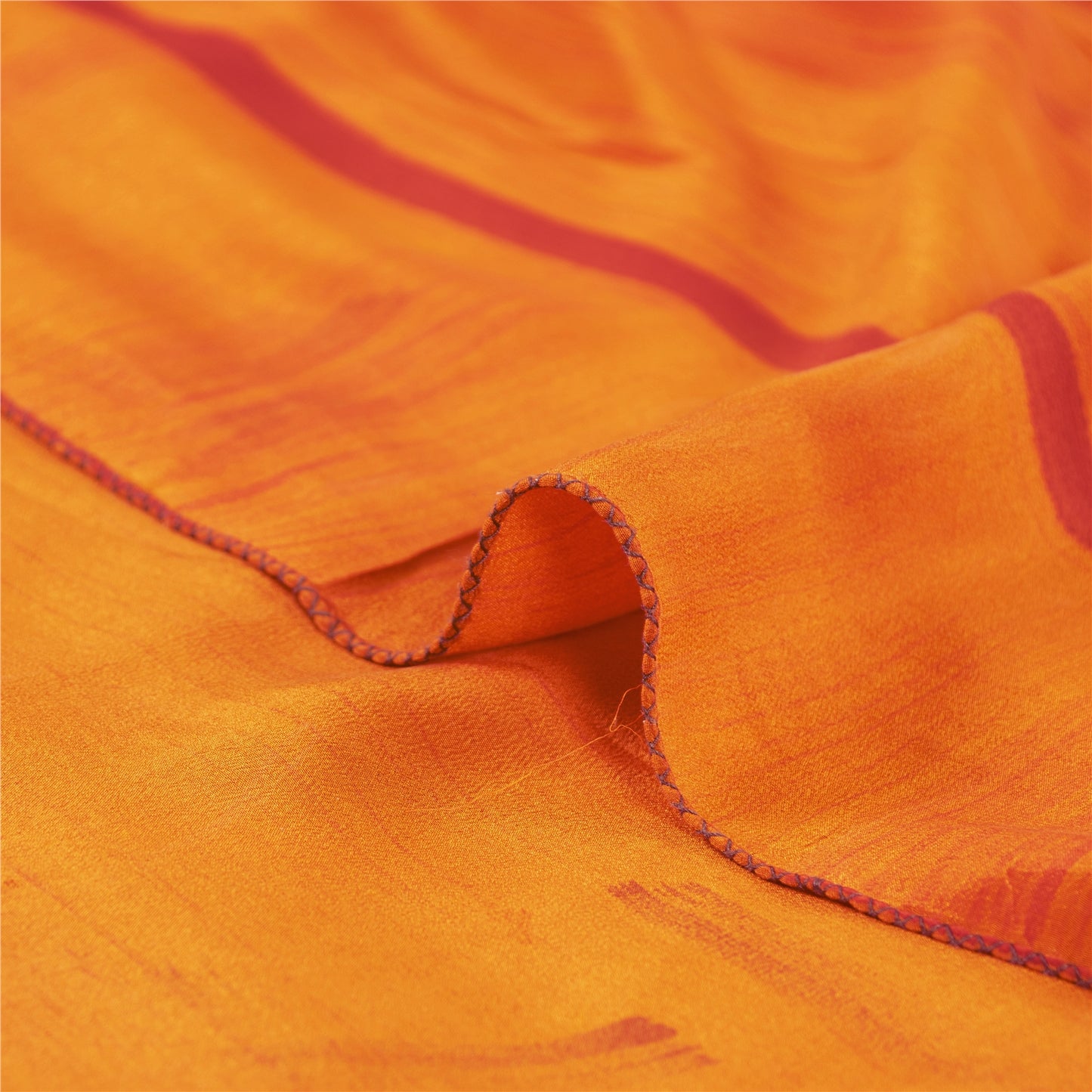 Sanskriti Vintage Sarees Mustard Pure Crepe Silk Printed Sari 5+yd Craft Fabric