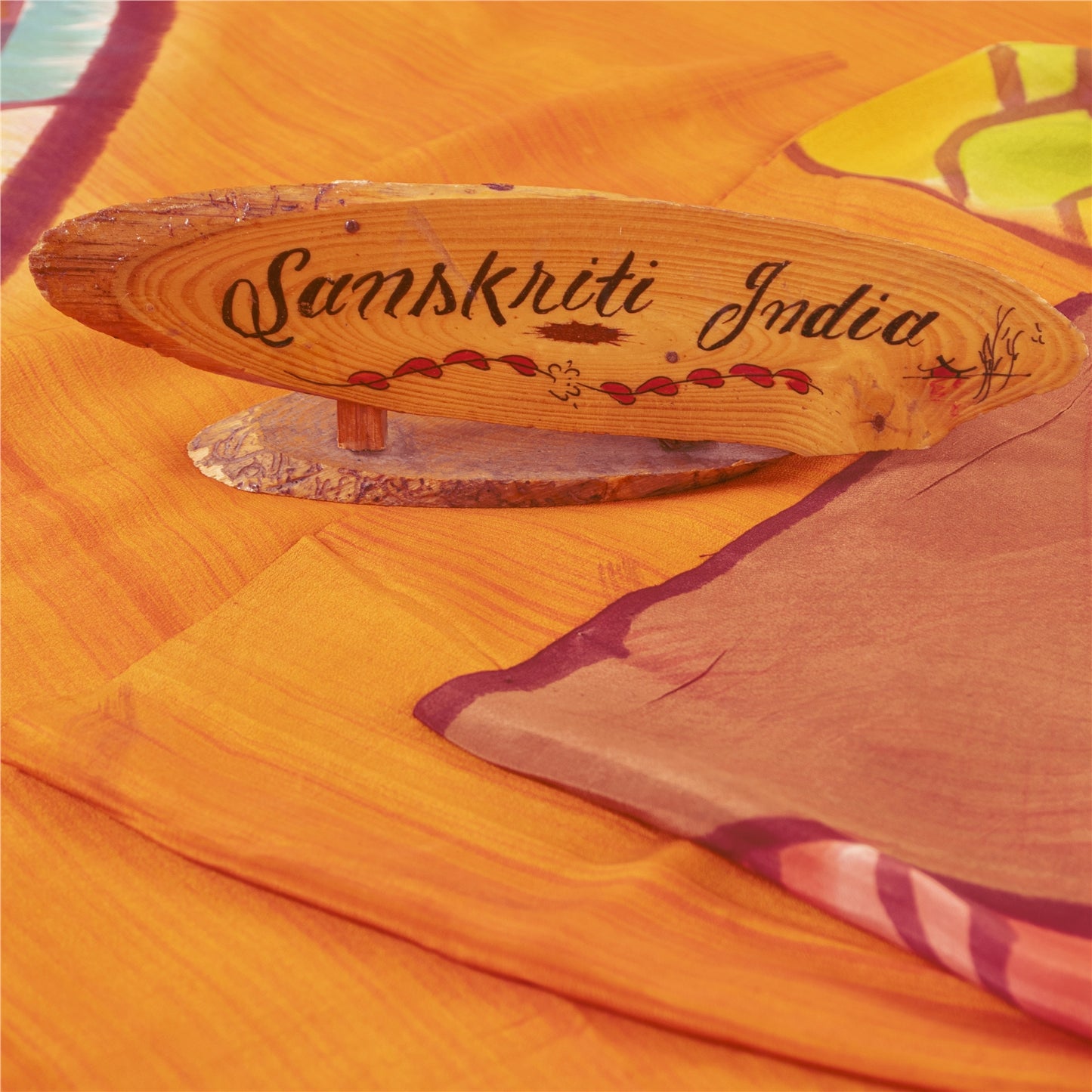 Sanskriti Vintage Sarees Mustard Pure Crepe Silk Printed Sari 5+yd Craft Fabric