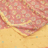Sanskriti Vintage Sarees Pink Pure Crepe Print Embroidery Sari 5+yd Craft Fabric