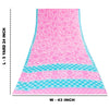 Sanskriti Vintage Sarees Pink 100%Pure Crepe Silk Printed Sari 5+yd Craft Fabric