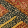 Sanskriti Vintage Sarees Green & Red Pure Crepe Printed Sari 5+yd Craft Fabric