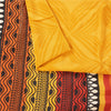 Sanskriti Vintage Sarees Yellow Pure Crepe Silk Printed Sari 5+yd Craft Fabric